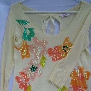 Candies Floral Sequined Sweater Size US Womens S